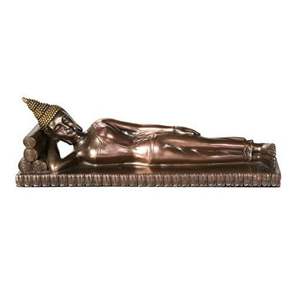 Sleeping Reclining Buddha Nirvana Meditation Desktop Figurine (10 Inches L)