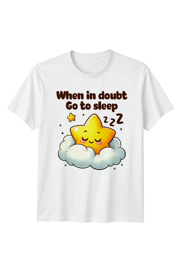 Sleeping Star T-Shirt When In Doubt Go To Sleep Zzz All Size S-5XL