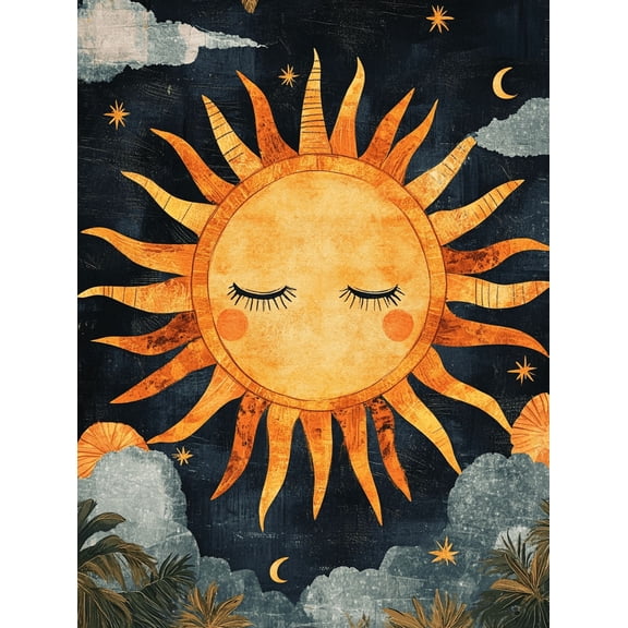 Sleeping Sun Canvas Wall ArtPerfect for BedroomLiving RoomNurseryBathroomand Office Decor