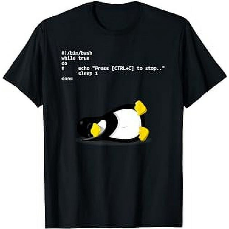 Sleeping Tux Loop Linux Geek Nerd Penguin T Shirt T Shirt Walmart