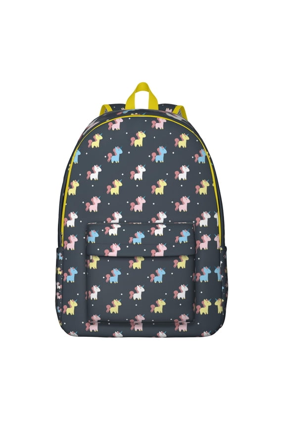 Sleeping Unicorn Moon and Stars Pattern Travel Backpack – Anti-theft Multifunctional Lightweight Backpack with Oxford Durable Material, Perfect for Daily Commuting