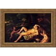 thumbnail image 1 of Sleeping Venus and Cupid 24x19 Gold Ornate Wood Framed Canvas Art by Poussin, Nicolas, 1 of 2