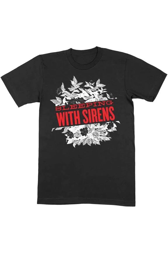 Sleeping With Sirens Floral T-Shirt Black New
