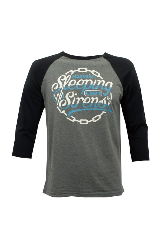 Sleeping With Sirens Men's Chain Logo Raglan T-Shirt Heather Black XL