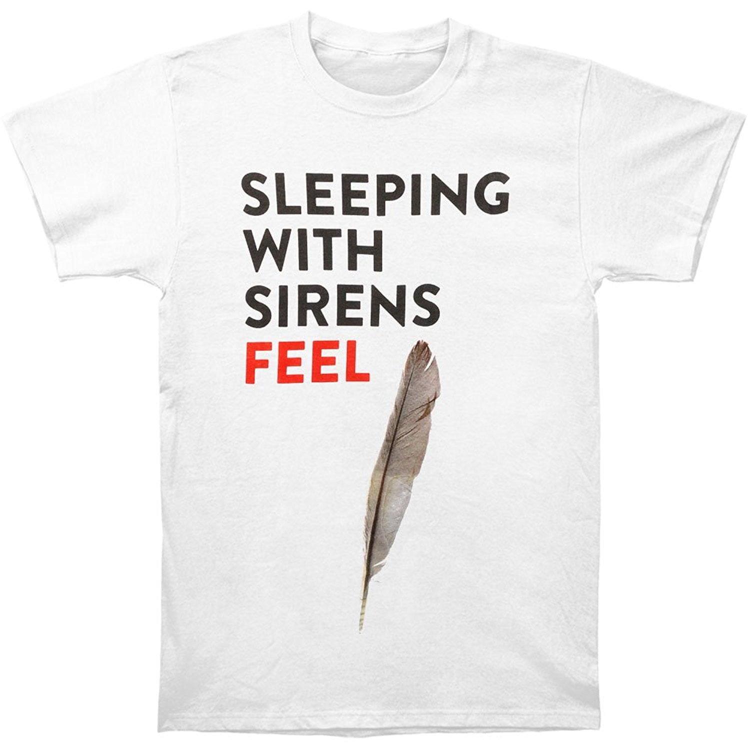 Sleeping With Sirens Mens Detailed Feather White T Shirt XL