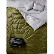 Sleepingo Double Sleeping Bag for Backpacking, Camping, Or Hiking. Queen Size XL! Cold Weather 2 Person Waterproof Sleeping Bag for Adults Or Teens. Truck, Tent, Or Sleeping Pad, Lightweight