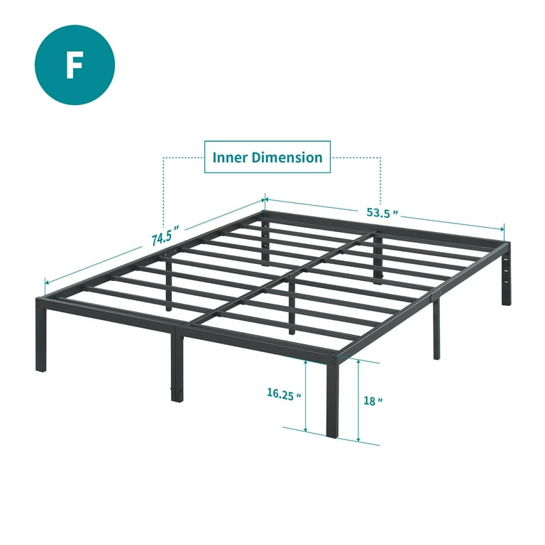 Sleeplanner 18 inch tall heavy duty steel slat bed frame deals