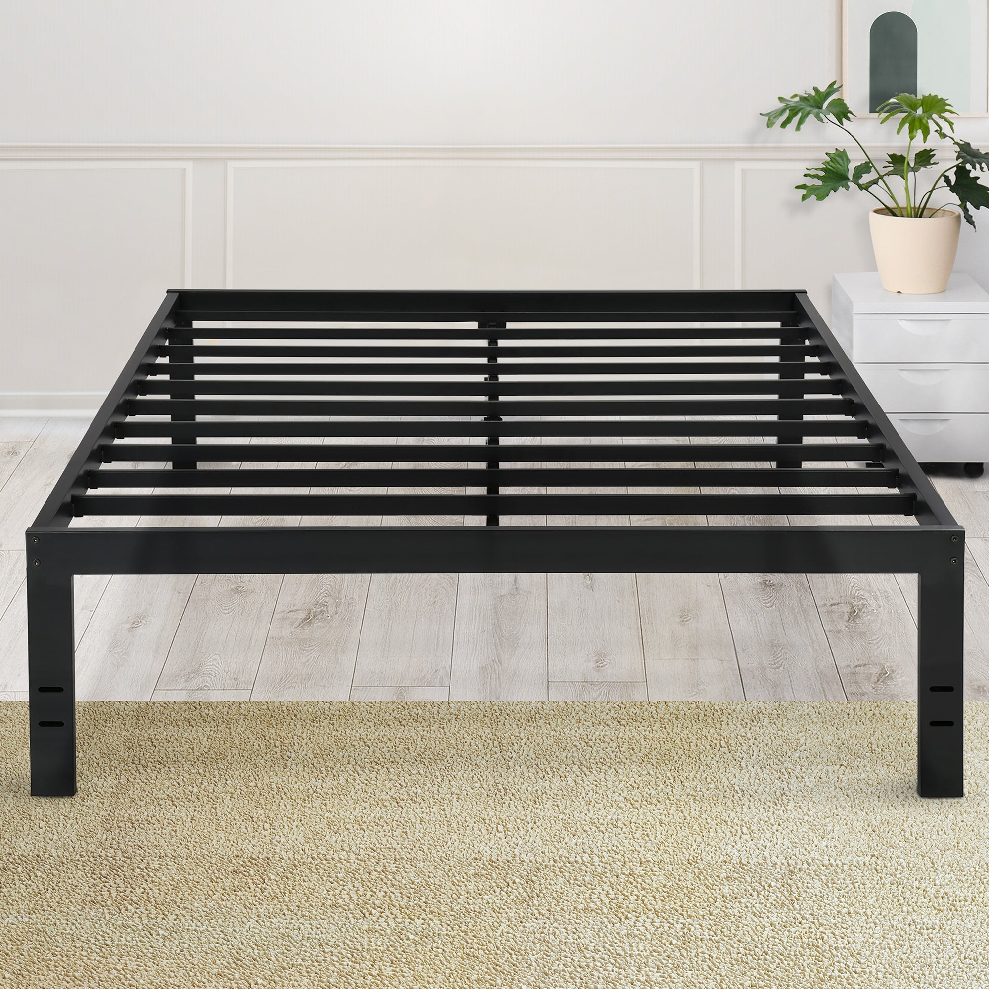 Sleeplanner 18 inch tall heavy duty steel slat bed frame deals