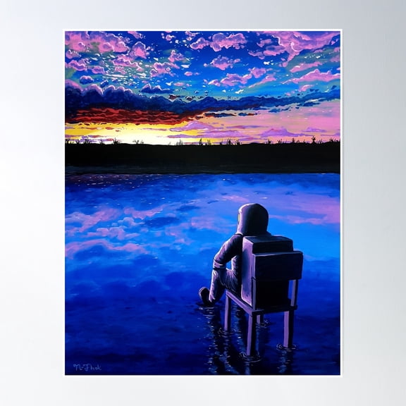 Sleepless Sunrise Poster Wall Art, Modern Wall Decor, 24x36 UNFRAMED