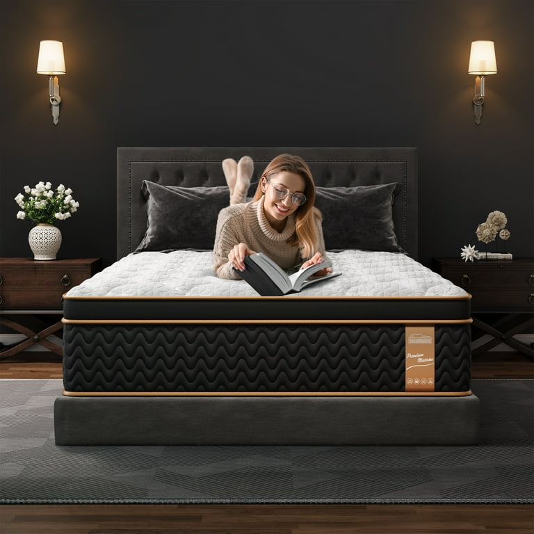 Mubulily 10 Inch Queen Hybrid Mattress In A Box - Gel Memory Foam & Pocket Coils For Pressure & Back Pain Relief