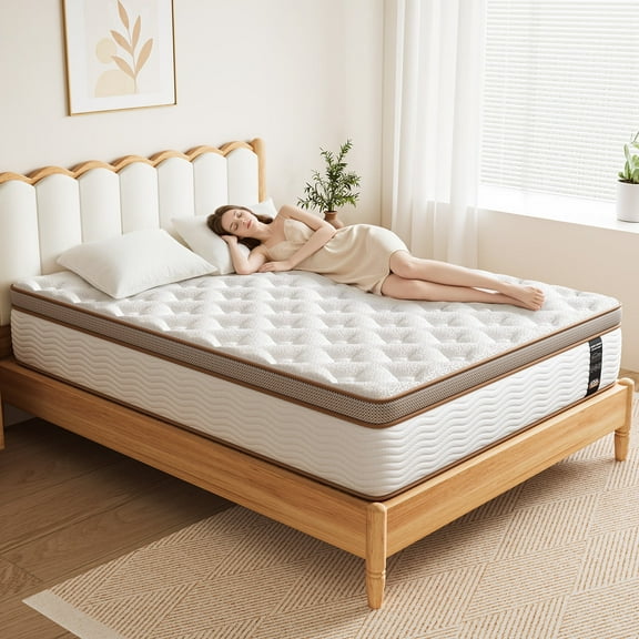 Sleepmax Soma 12" Firm Mattress Full, 365 Night Trial, Euro Top, 800+ Pocket Spring for Motion Isolation, Certipur-Us, Adult