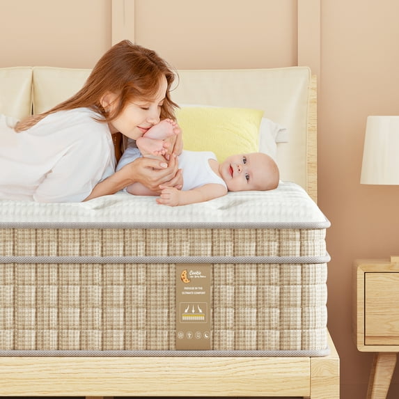 Sleepmax Serene 14" King Hybrid Mattress with CertiPUR-US Gel Infused Memory Foam & Pocket Springs, Oeko-Tex Certified Fabric & Fiberglass Free Fire Retardant Protection