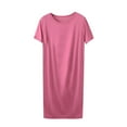 thumbnail image 1 of Sleepshirts for Women Plus Size New Womens Tshirt Nightgown Cotton Summer Thin Loose Sleepshirts Comfy Casual Nightshirt for Women Red 3XL, 1 of 4