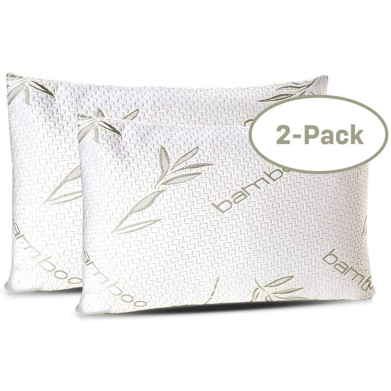 Cooling Bamboo Pillows 2 Pack, Luxury Shredded Memory Foam Pillows Queen  Size Set of 2, Cloud