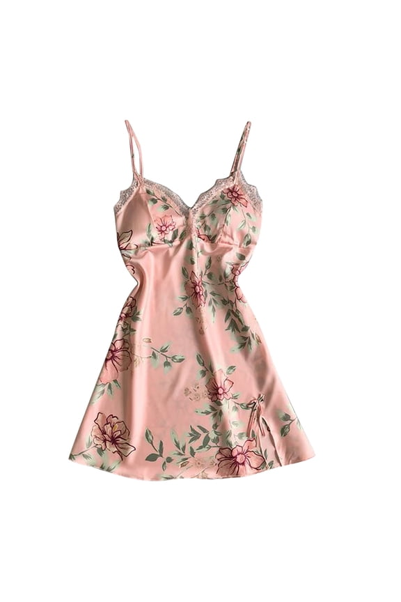 Sleepwear For Women Nightgown Plus Size Lingerie for Women Lace V Neck Nighty Snap Crotch XL-5XL Soft Stretchy Fabric Cozy All Night Sleepwear