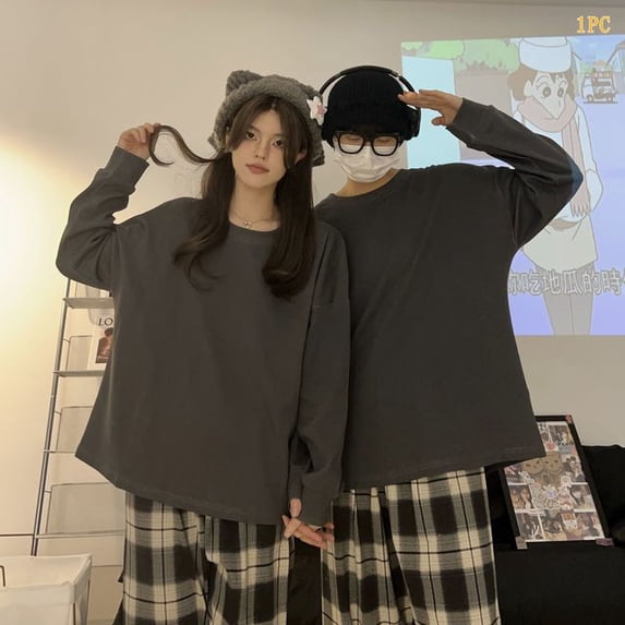 Sleepwear Korean Couples Pajamas Spring and Autumn Women‘s Pajamas Long-sleeved Trousers Cartoon Homewear V-neck Pajama Sets