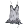 thumbnail image 1 of Sleepwear Sexy Lingerie Nightgown Lace Chemise Satin Slip Silk Negligee Nightie Bridal Babydoll for Women, 1 of 7