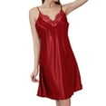 thumbnail image 1 of Sleepwear Sexy Lingerie Nightgown Lace Chemise Satin Slip Silk Negligee Nightie Bridal Babydoll for Women, 1 of 6