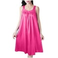 thumbnail image 1 of Sleepwear for Women Nightgown New Womens Satin Nightgowns Sleeveless Long Nightgown V Neck Chemise Nightshirts Soft Sleep Tank Dress Ladies Sleepwear Pinks One Size, 1 of 3
