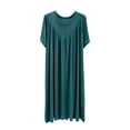 thumbnail image 1 of Sleepwear for Women Nightgown New Womens Soft T Shirt Dress Summer Short Sleeve Casual Plus Size Nightshirts Loose Long Nightdress Sleepwear House Dress Cotton Pajamas New Green L, 1 of 4