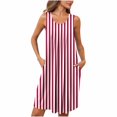 thumbnail image 1 of Sleepwear for Women Plus Size New Striped Nightdress for Women Oversized Sleeveless Front Pleated Dresses Loungewear Summer Sundress with Pocket Pinky M, 1 of 7