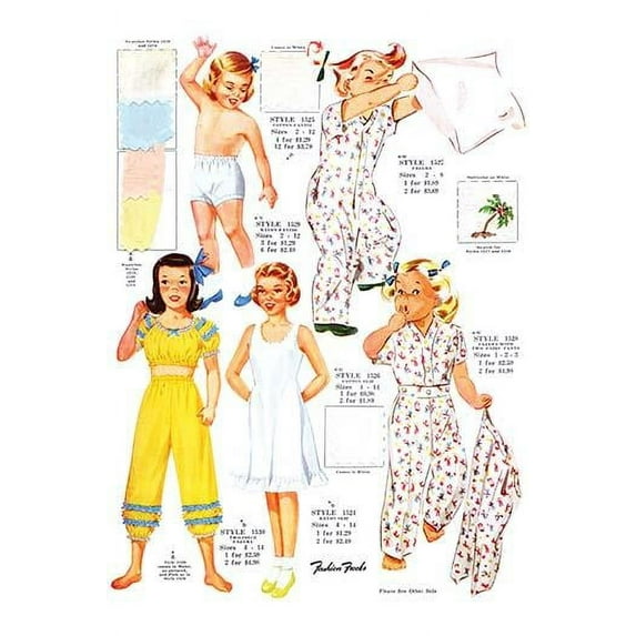Sleepwear for Little Girls- Fine Art Canvas Print (20" x 30")
