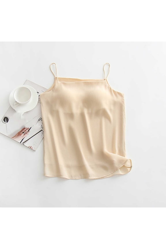 Sleepwear for Women Fashion Solid Color Cami Pajama Top Summer Crew Neck Sleeveless Sleepwear Summer Pjs for Women