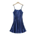 thumbnail image 1 of Sleepwear for Women Pajama New Women's Satin Nightgown Loose Sleepwear V Neck Nightdress Mini Slip Chemise Nightwear Sleepdress Blue M, 1 of 2