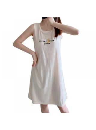 Women's Nightgowns with Built in Bra Soft Nightdress Full Slips Sleepwear  Sleep Dress Nightwear Comfort Stretch 