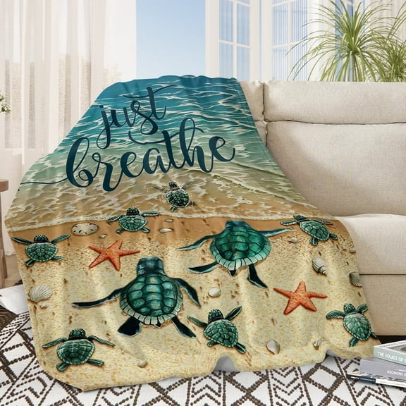 Sleepwish Flannel Fleece Blanket, Turtle Blanket Colorful Blanket Throws for Couch Sofa, 50x60" (Except for Sleepwish, none of the other services will ship.)