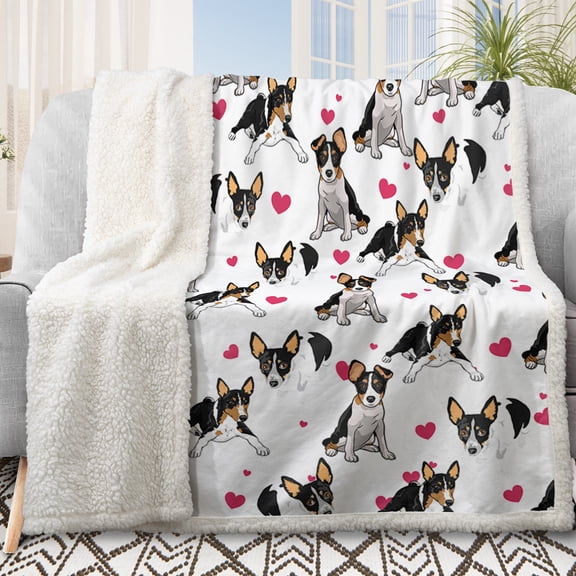 Sleepwish Sherpa Throw Blanket for Couch Reversible Blanket White Brown Dog Fleece Blanket Bed Sofa Blanket for Kids, 50x60"