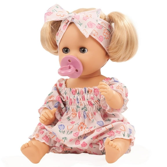 Sleepy Aquini Girl Flower - 13" Bath Baby Girl Doll with Blonde Hair to Wash and Style