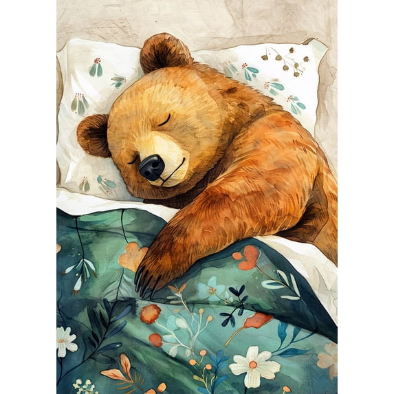 Sleepy Bear animal story Poster Print - Justyna Jaszke (12 x 17)