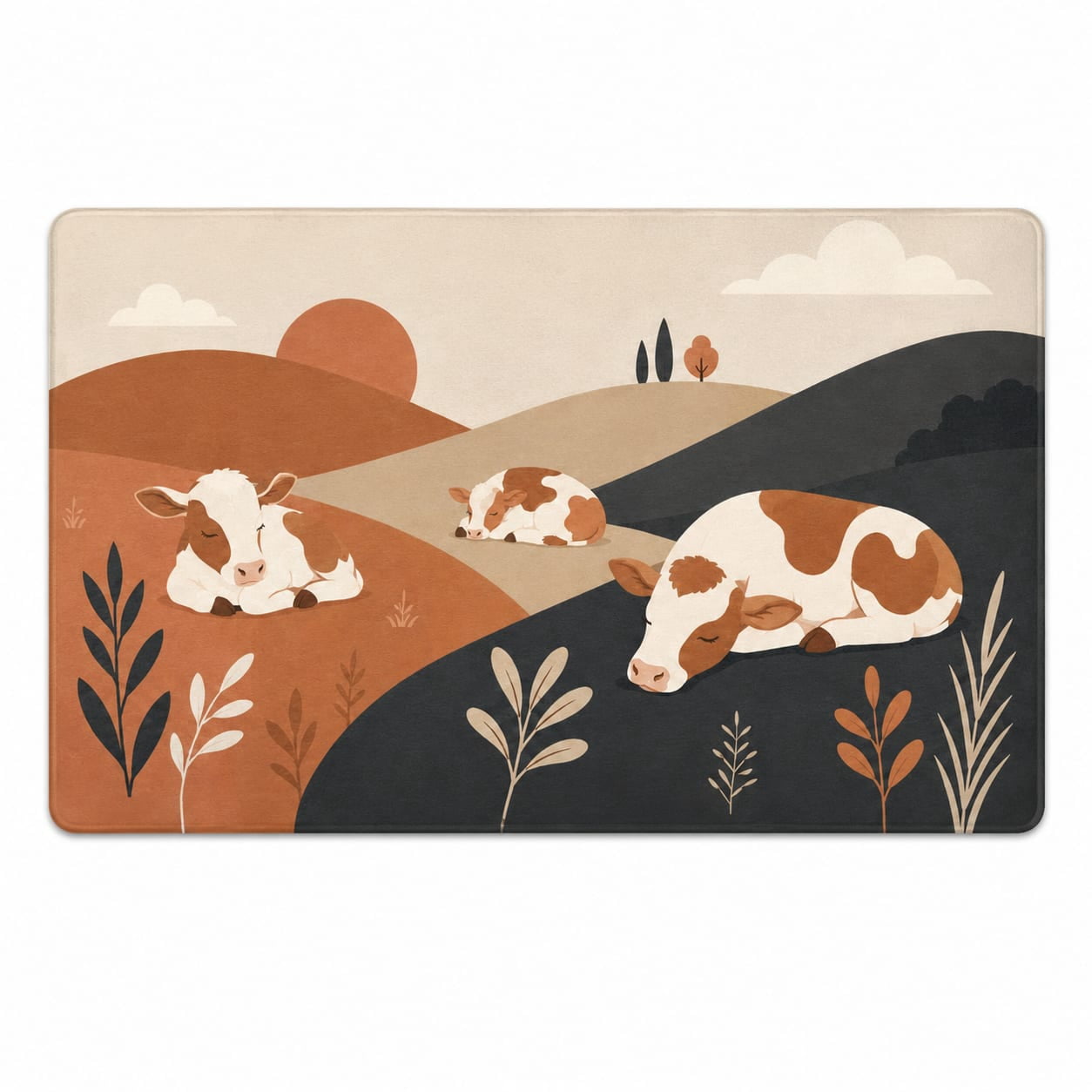 Sleepy Calves Countryside Rectangle Rug for Bedroom, Cozy Style ...