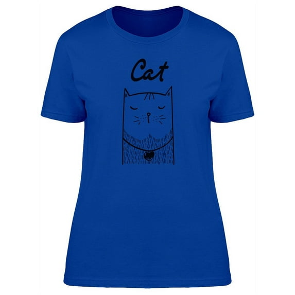Sleepy Cat Heart Necklace T-Shirt Women -Image by Shutterstock, Female Medium