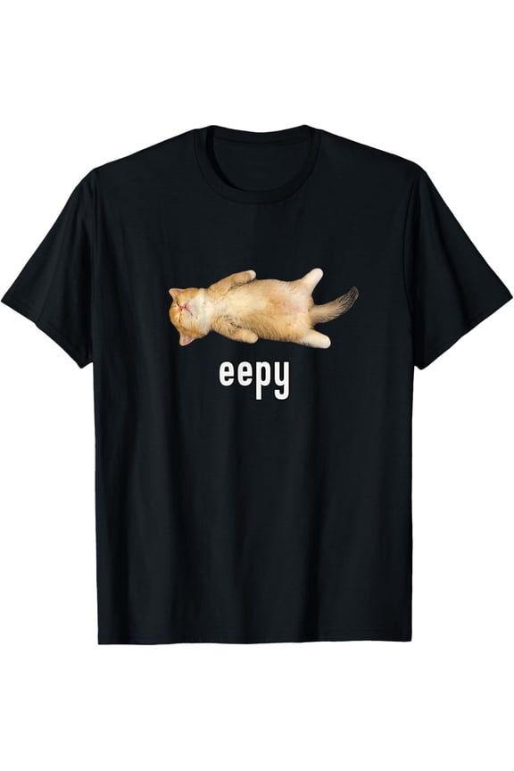 Sleepy Eepy Cat T-Shirt – Funny Tired Cat Meme-Inspired Tee for Cat Lovers