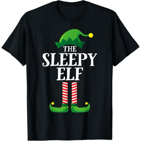 Sleepy Elf Matching Family Group Christmas Party Pyjamas T-Shirt