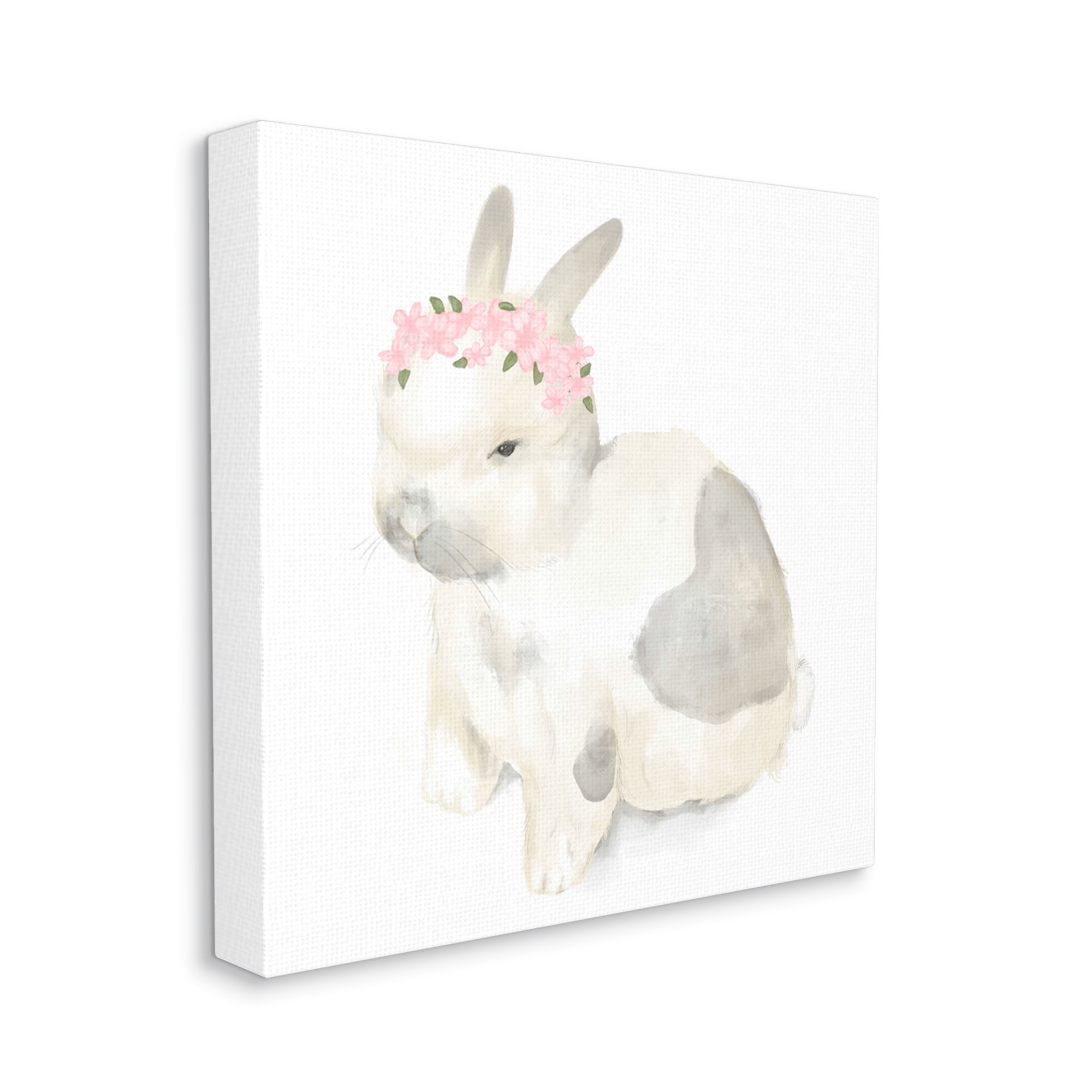 Sleepy Floral Crown Bunny Illustration Nursery Animal Animals & Insects