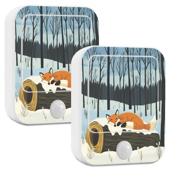 Sleepy Fox 2 Pack Night Light with Motion Sensor, Adjustable Warm LED Light