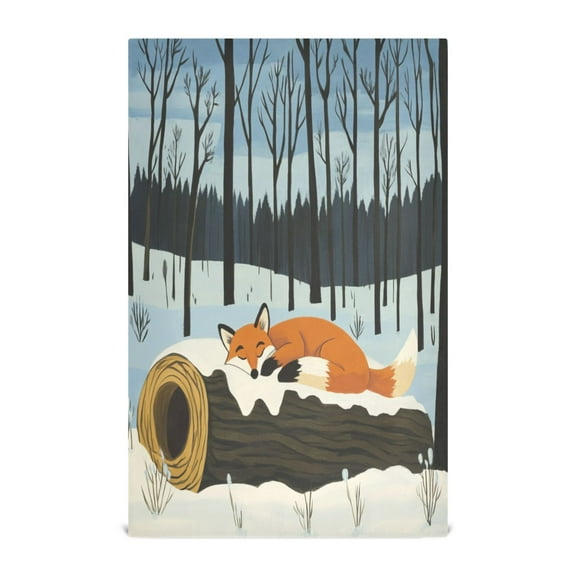 Sleepy Fox Decorative Waffle Towel Kitchen Dishcloth 28x18in Multi-Use Tea Towel