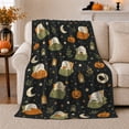 thumbnail image 1 of Sleepy Halloween Ghosts Pumpkins Pattern, Festive Halloween Scene, Warm Flannel Blanket for Living Room and Family Room, Art Lovers Halloween Gift, Festive Home Decor, 1 of 9