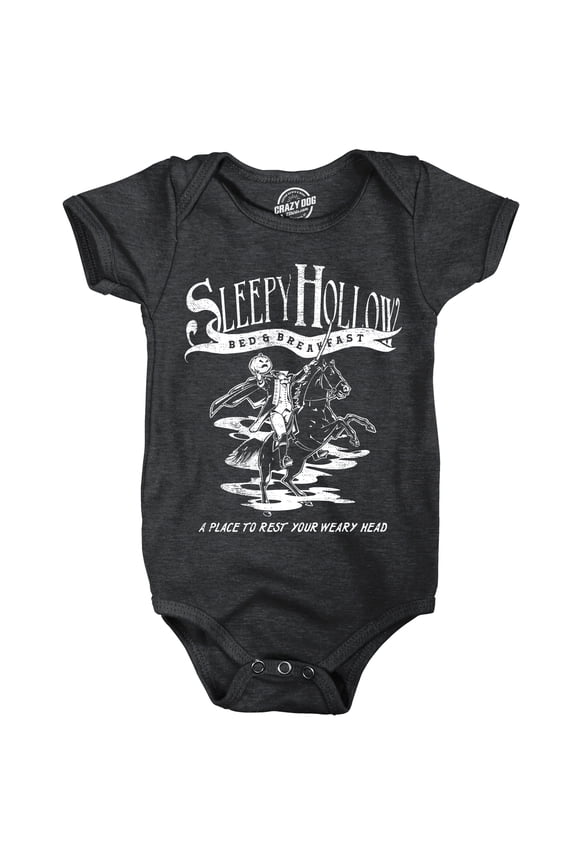 Sleepy Hollow Bed and Breakfast Baby Bodysuit Funny Sarcastic Halloween Graphic Novelty Jumper For Infants