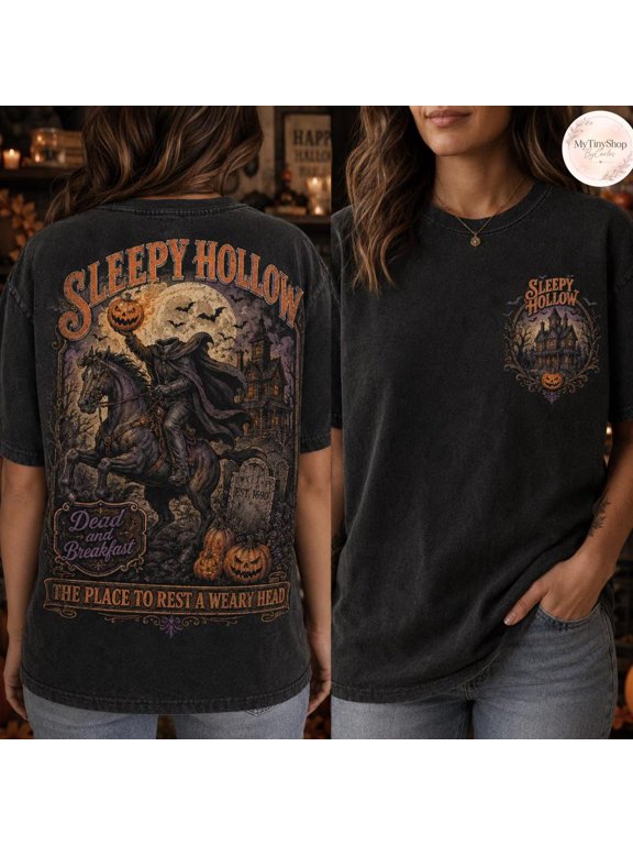 Sleepy Hollow Headless Horseman Shirt Gothic Horror Legend Graphic Tee All Size S-3XL