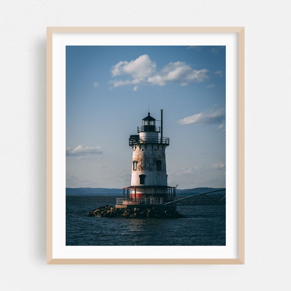 Sleepy Hollow Lighthouse - Sleepy Hollow New York Photography Oak Framed Wall Art Print 24 x 30 inches
