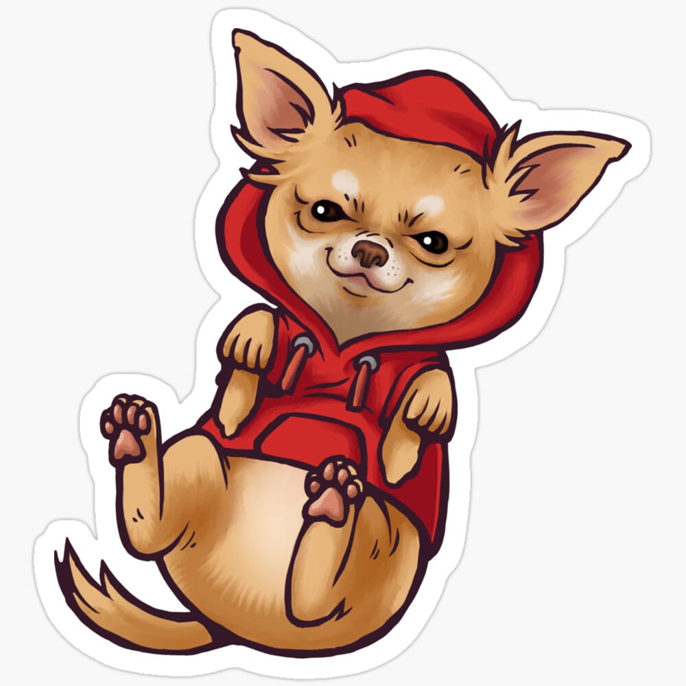 Sleepy Hoodie Chihuahua Sticker Phone Decal Water Bottle Stickers Car ...