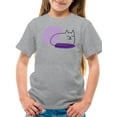 thumbnail image 1 of Sleepy Kitten Lineart  T-Shirt Juniors -Image by Shutterstock,  Large, 1 of 4