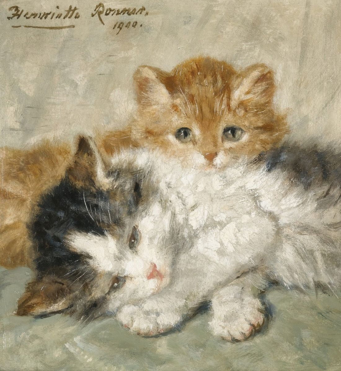 Sleepy Kittens Canvas Art - Henriette Ronner-Knip (36 x 54)