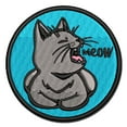 thumbnail image 1 of Sleepy Kitty Yawning Meow Applique Multi-Color Embroidered Hook & Loop Patch - 2.5 Inch Small, 1 of 5