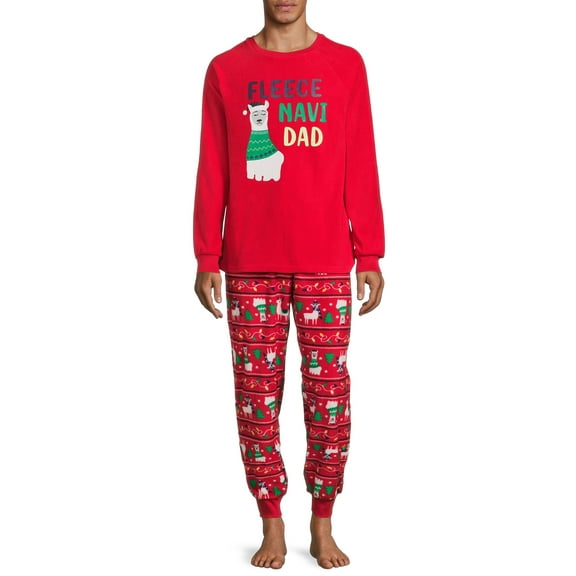 Sleepy Nites Fleece Navidad Holiday Matching Family Christmas Pajamas Men's Sleepwear Set, 2-Piece, Sizes S-XL