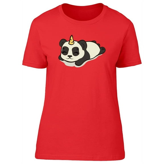 Sleepy Panda With Unicorn T-Shirt Women -Image by Shutterstock, Female Medium